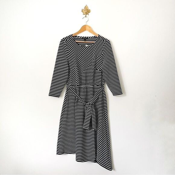 Lane Bryant Plus size 14/16 striped midi dress with belt NWT - Picture 1 of 6